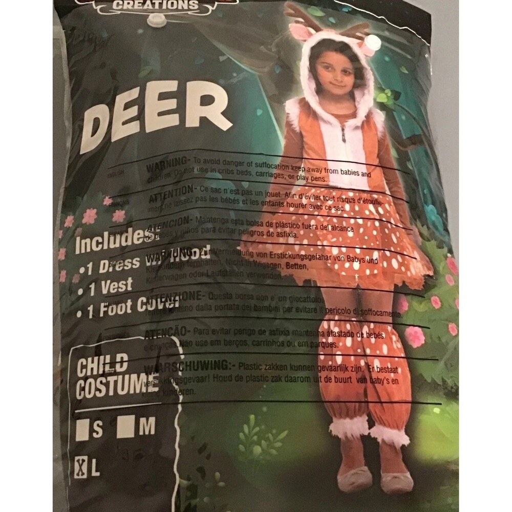 DEER Costume CHILD LARGE Halloween Spooktacular Creations NIP